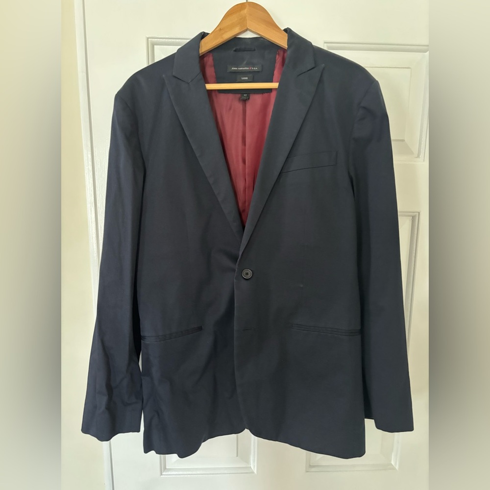 John Varvatos Navy Peak Lapel Sportcoat Blazer